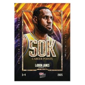 Topps Now Lebron James LBJ Lakers 湖人 生涯五萬分 50K NBA 球員卡
